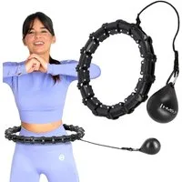 HMS Hula-Hoop-Reifen Hula Hoop mit Gewicht Kugel Fitnessgerät Sportgerät, verstellbar mit stoßdämpfenden Massagepunkten & Schwerkraftball
