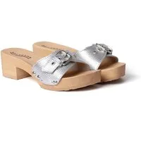 Softclox PIXIE Smooth leather silber (natur) Pantolette