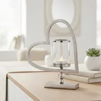 MF Teelichthalter Eleganter Teelichthalter Herz des Lichts Metall & Glas