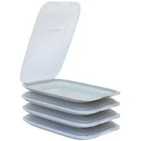 Engelland Frischhaltedose Aufschnittdosen, Aufschnittbox, PP-Kunststoff, BPA-frei, (Vorteils-Set, 4-tlg., mit transparentem Deckel), stapelbar, platzsparend, Ordnung im Kühlschrank, Organizer, Stapelbox