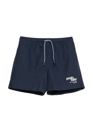 s.Oliver Red Label - Badehose mit Print und Kordelzug blau - Gr. - S