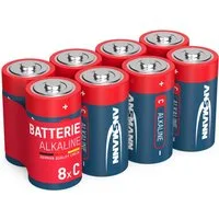 ANSMANN AG Batterie Baby C (LR14), 8 Stück 1,5V - langlebig & auslaufsicher Batterie