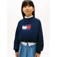 Tommy Hilfiger Sweatshirt TOMMY WAVE FLAG CREWNECK Kinder bis 16 Jahre, verdeckter Saum, relaxed fit