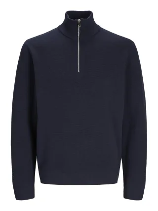 JACK&JONES - JJMILANO STITCH KNIT HALF ZIP SN Night Sky - Gr. - S