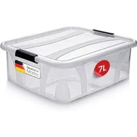 KONZEPT Aufbewahrungsbox mit Deckel, Stapelbox, BPA-frei, robuster Verschlussclips (Plastikbox Aufbewahrung Regalbox Spielzeugbox), 6 Größen wählbar 7 L- 14 L - 21 L - 32 L - 55 L - 80 L