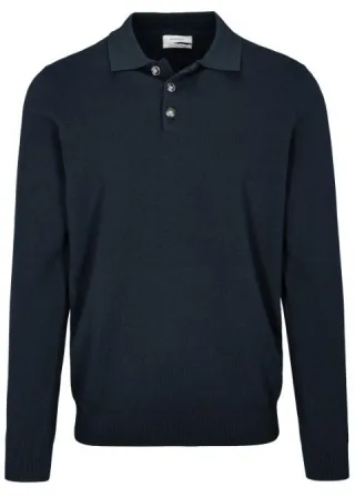 BASEFIELD - NOS Polo Pullover night blue - Gr. - M