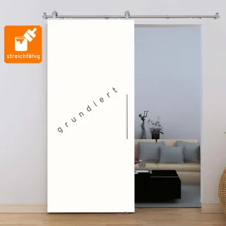 Holzschiebetür 900x2065mm streichfähig Komplettset Stangengriff offenes System