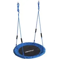 relaxdays Nestschaukel-Sitz Nestschaukel Kinder Schaumstoffgriffe, blau, 100 cm