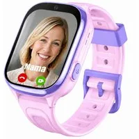 Vashoy 4G Kinder Smartwatch mit Videoanruf,LBS + WLAN Ortung, SOS-Notruf, Smartwatch (5 cm/5 Zoll, RTOS) Schulmodus, 1,83 Zoll Touchscreen, 3-tlg., Schrittzähler, Spritzwassergeschützt – Lila/Blau