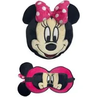 Disney Minnie Mouse Reisekissen Reisekopfkissen mit Schlafmaske für Kinder und Erwachsene, 2-tlg.
