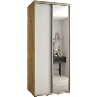 ABIKS MÖBEL Schwebetürenschrank Davos 3 Schlafzimmerschrank mit Spiegel, Kleiderstange und Regalen