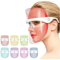 Toomoke Dermaroller Kosmetikbehandlungsgerät 7-Farben LED-Gesichtsmaske, Photonen-Gesichtsbehandlungsgerät, Multispektrum-Heimbehandlungsgerät für LED-Lichttherapie, & Hautpflege zu Hause