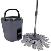 Online-Fuchs Wischmopp Set mit Eimer - Bodenwischer, 2 Kammer Rotations Roto Mop, kein Bücken mehr beim Wischen! Keine nassen Hände mehr!