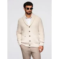OMBRE Cardigan Herren-Strickjacke aus Baumwolle mit Schalkragen