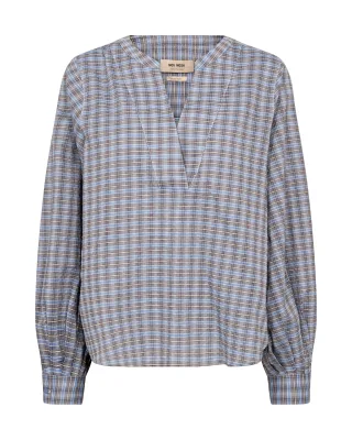 MOS MOSH - MMYen Check Blouse ultramarine - Gr. - M