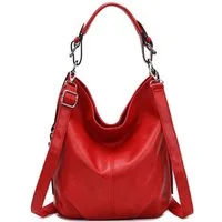 ITALYSHOP24 Schultertasche DAMEN SHOPPER Hobo Bag Umhängetasche Handtasche City Bag Cross-Over (Spar-Set: Henkel Tasche mit Schultergurt, Workbag Leder Optik, 2-tlg., mit Henkel und Schultergurt), Damentasche Freizeit Abend Leder Optik Henkeltasche R