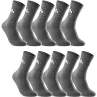 sockenkauf24 Sportsocken 10 Paar "i1R" Sport Socken Herren & Damen Socken Tennissocken (Anthrazit, 35-38) mit Frotteesohle - 10300