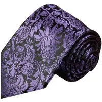 Paul Malone Krawatte Elegante Seidenkrawatte Herren Schlips modern Breit (8cm), lila violett schwarz 353