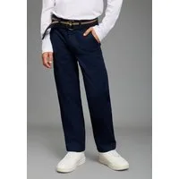 KangaROOS Chinohose Chinohose mit Gürtel (2-tlg) modische Basic-Passform, gerades Bein, verstellbarer Gummizugbund