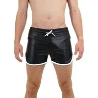 BOCKLE Lederhose Bockle® Quick Pants Faux Black Sexy kurze Kunstlederhose Leder Shorts CSD Gay