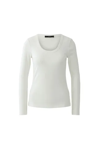 Oui - Langarmshirt cloud dancer - Gr. - 40