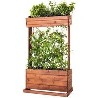matrasa Hochbeet mit Rankseilen CUBE 2 - Vertikales Beet für Terrasse Balkon & Garten, Gemüsebeet Kräuterbeet