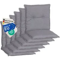 NYVI Sitzauflage Niedriglehner Auflagen 6er Set Barcelona Gartenstuhlauflagen 100x50cm, (6 St), Niederlehner Stuhlauflage Sitzauflage mit Halteband