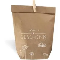 Eine der Guten Verlag Geschenkpapier 24 Geschenktüten - "ein Geschenk" - mit 24 FSC-Holz Miniklammern
