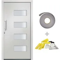 vidaXL Haustür Haustür Aluminium und PVC Weiß 110x210 cm (1-St)