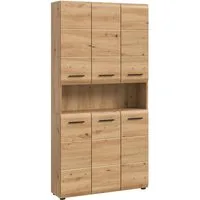 Lomadox Hochschrank IGGESUND-158 90 cm breit in Eiche