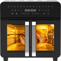 AIMAX Heißluftfritteuse XXL 23 L – Dual-Zone Airfryer mit Doppeltür, LED-Touch, 2200 W, 12 Zubehör, Trennwand abnehmbar, 15-in-1 Smart-Ofen, Grill & Backen