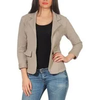 malito more than fashion Jackenblazer malito Damen Blazer in Unifarben, Kurzjacke mit Knopf, Jersey Sakko Sweatjacke in Blazerform Slimfit