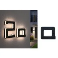 Paulmann LED Außen-Wandleuchte Solar Hausnummer, LED fest integriert, Warmweiß, LED-Modul, Hausnummern, Buchstaben wählbar, Akku wechselbar