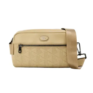 Lacoste - Umhängetasche, Geometrisches Muster, Leder (Beige)