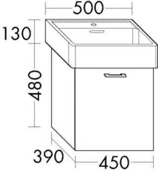 Burgbad WTU Sys30 PG1 Aqua 480x450x390 Eiche Dekor Urban, WVZW045F6318 WVZW045F6318