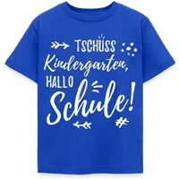 Spreadshirt T-Shirt Einschulung Tschüss Kindergarten Hallo Schule Kinder T-Shirt (1-tlg)