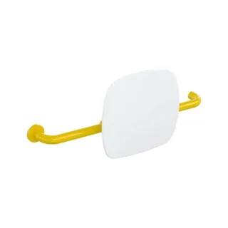 Hewi 801 Rückenstütze 801.51.9261L18 Wandabstand 150mm, Ausführung links, Lehne signalweiß, senfgelb