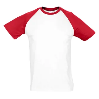 SOLS Herren T-Shirt Funky (Weiß/Rot)