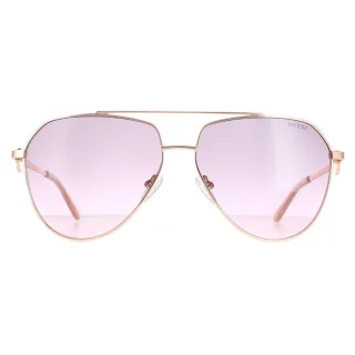 Guess Aviator Damen Glänzend Rose Gold Bordeaux Farbverlauf GF6140