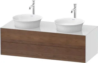Duravit White Tulip Konsolenwaschtischunterbau wandhängend Amerikanischer Nussbaum & Weiß Matt & Hoc WT4988B77850010