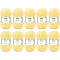 Gründl Wolle Lisa Premium Uni im 10x50g Wollpaket zum Handarbeiten Häkelwolle, (Wolle zum Stricken, Häkeln, Handarbeiten, Handstrickgarn), weich und pflegeleicht, ohne Schurwolle