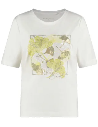 GERRY WEBER Collection - T-Shirt mit Frontprint grün/weiß - Gr. - 38