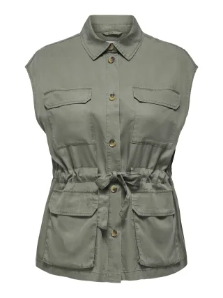 ONLY CARMAKOMA - CARZANZI WAISTCOAT OTW Smokey Olive - Gr. - 46