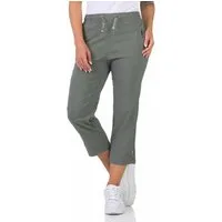 Alica Collection 7/8-Hose Sommerhose Damen Kurzgröße Caprihose Stretch Chinohose Kurzgröße, elastischer Gummibund mit Kordelzug