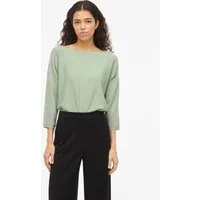 Vila 3/4 Arm-Pullover VIMALU BOATNECK 3/4 SLEEVE KNIT TOP-NOOS Materialmix, loose fit