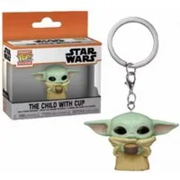 Stelby Schlüsselanhänger Merchandise Figur, Sammelfigur Schlüsselanhänger The Child mit Becher, Star Wars Figur mit Geschenkbox