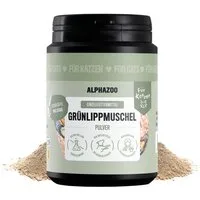 ALPHAZOO Grünlippmuschel-Pulver 100g für Katzen Grünlippmuschel, Ergänzungsfutter für: Katze