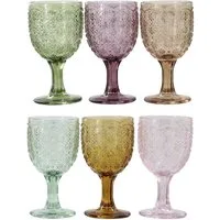 Chic Antique Gläser-Set Chic Antique - 6er Set Weingläser Weinglas 250ml Bunt mit Muster, Glas