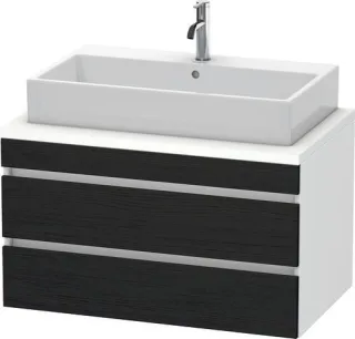 Duravit DuraStyle Konsolenwaschtischunterbau wandhängend Eiche Schwarz & Weiß Matt 900x548x512 mm -  DS531801618