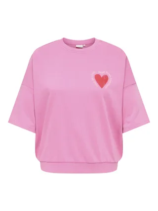 ONLY CARMAKOMA - CARLUCILLA 2/4 BOXY O-NECK UB JRS Wild Orchid - Gr. - S-42/44